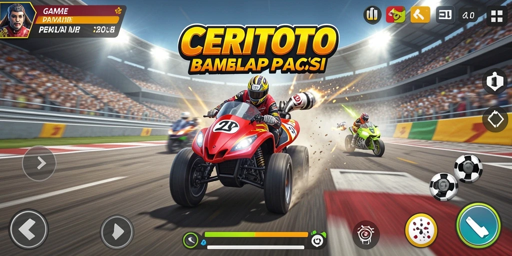 Tampilan gameplay balapan yang menegangkan di CERITOTO.
