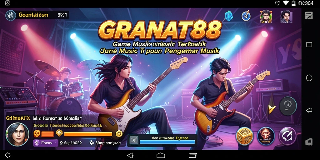 Tampilan gameplay interaktif dari GRANAT88 dengan pengguna yang bernyanyi.