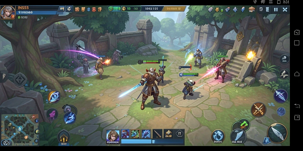 Tangkapan layar gameplay INS55 menunjukkan aksi pertempuran SLG yang intens.