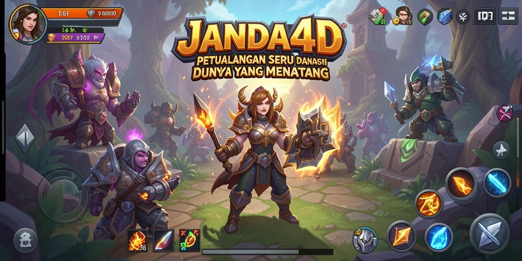 Tangkapan layar JANDA4D menampilkan aksi seru dalam pertempuran ARPG.