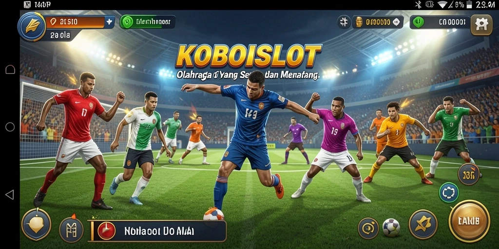 Tampilan gameplay KOBOISLOT yang menarik dan sporty.