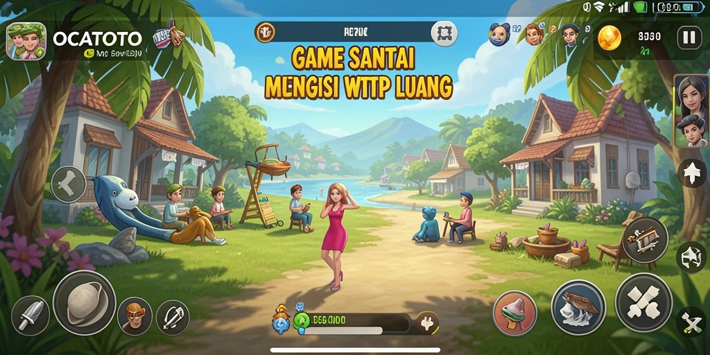 Tampilan gameplay OCATOTO yang cerah dan menghibur.
