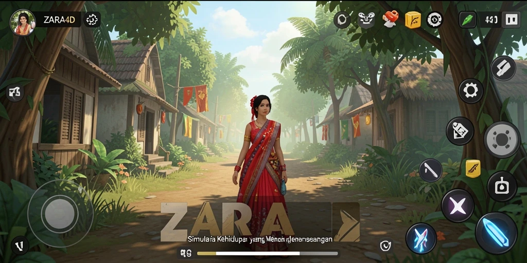 Screenshot gameplay ZARA4D menampilkan momen seru dari simulasi kehidupan.